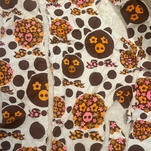 Vintage Fabric Scraps — 60s/70s Twin Bedspread Mod Pigs